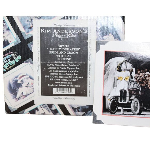 Kim Andersons Happily Ever After Bride & Groom w/Car Pretty As A Picture Enesco - Picture 2 of 7